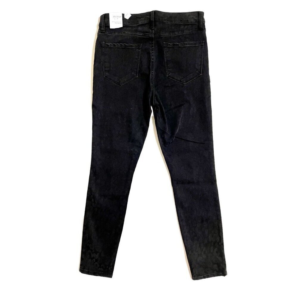 STS Blue Jeans Ashley High-Rise Ankle Skinny Jeans Black Leopard Sz 28 NWT - Picture 5 of 12